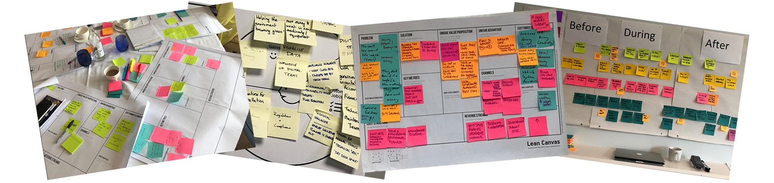 Collage of business canvases